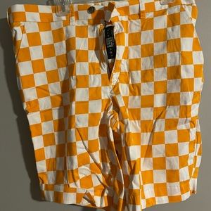 Loudmouth Orange and White checkerboard shorts size 38